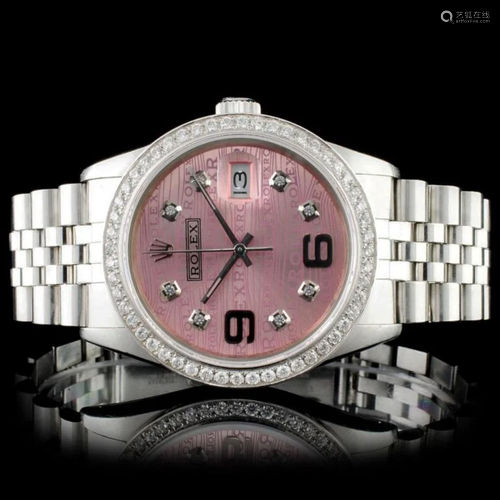 Rolex SS 36MM DateJust Diamond Wristwatch