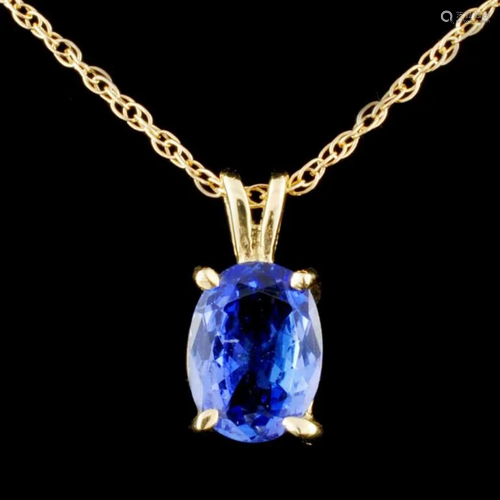 14K Gold 0.88ct Tanzanite Pendant