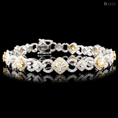 18K Gold 5.31ctw Fancy Diamond Bracelet