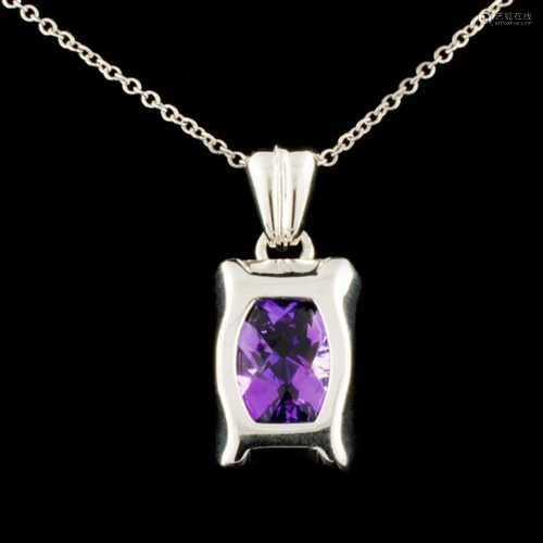 14K Gold 2.80ct Amethyst Pendant