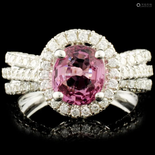 18K Gold 1.77ct Spinel & 1.29ctw Diamond Ring