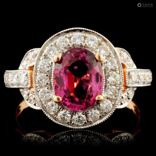 18K Gold 1.50ct Spinel & 0.63ctw Diamond Ring