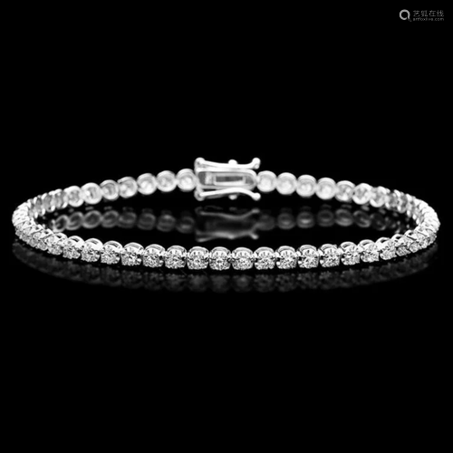 ^18k White Gold 3.00ct Diamond Bracelet