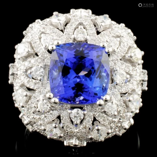 18K Gold 4.00ct Tanzanite & 1.73ctw Diamond Ring