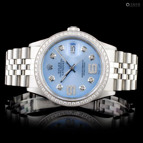 Rolex SS DateJust Diamond 36mm Wristwatch