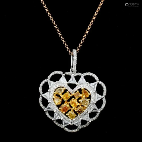 18K Gold 2.02ctw Fancy Color Diamond Pendant