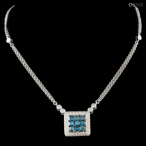 14K Gold 1.25ctw Fancy Color Diamond Necklace