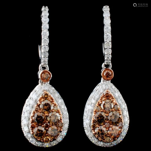 14K Gold 2.48ctw Fancy Diamond Earrings