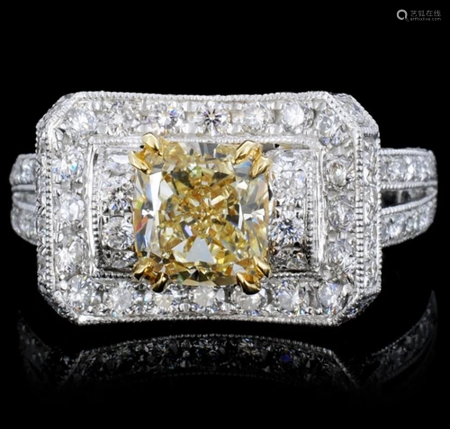 18K Gold 2.31ctw Fancy Color Diamond Ring