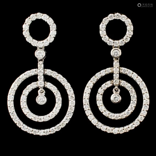 18K Gold 2.10ctw Diamond Earrings