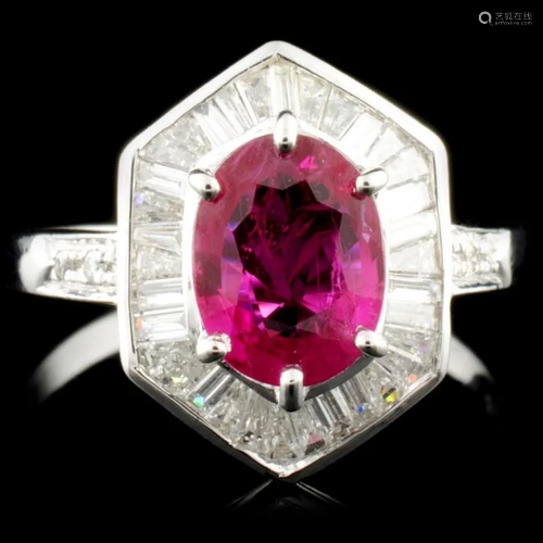 18K Gold 1.12ct Ruby & 0.44ctw Diamond Ring