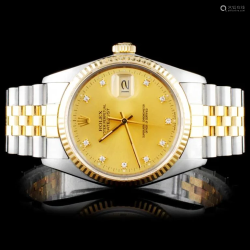 Rolex Two Tone DateJust Diamond Watch