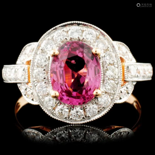 18K Gold 1.50ct Spinel & 0.63ctw Diamond Ring