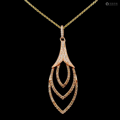 14K Gold 1.02ctw Diamond Pendant