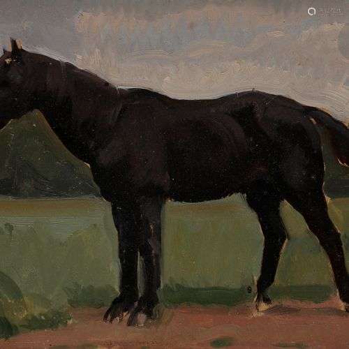 Eugène Robert POUGHÉON (1886-1955)Cheval au reposHuile sur c...