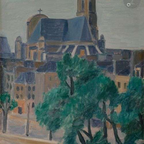 Wilhelm GIMMI (1886-1965)Église Saint-Gervais, ParisHuile su...