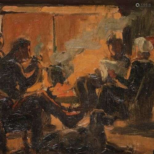 Pierre DUMONT (1884-1936)Le Repos au coin du feu, vers 1919H...