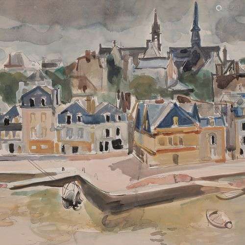 André PLANSON (1898-1981)Vue de Dinan, 1955Aquarelle.Signée ...