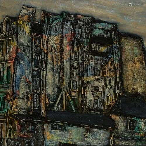 Faïbich Schraga ZARFIN (1899-1975)ImmeublesHuile sur toile.S...