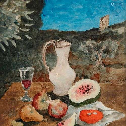 Roland OUDOT (1897-1981)Nature morte provençale, 1975Aquarel...