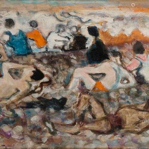 Alexandre Sasha GARBELL [russe] (1903-1970)Midi à la plage, ...