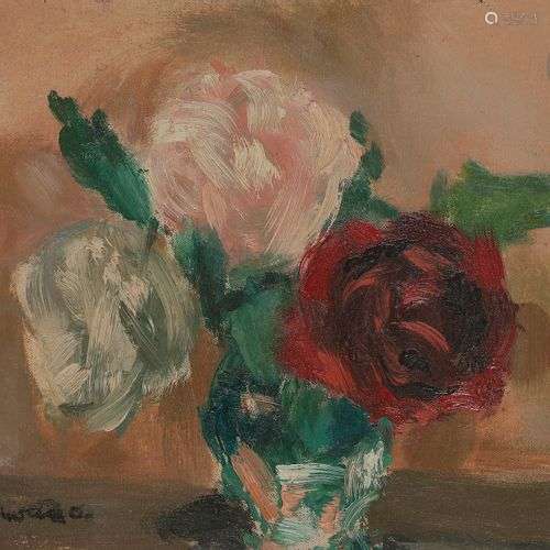 Jean ZAWADO (1891-1982)Bouquet de rosesHuile sur toile.Signé...