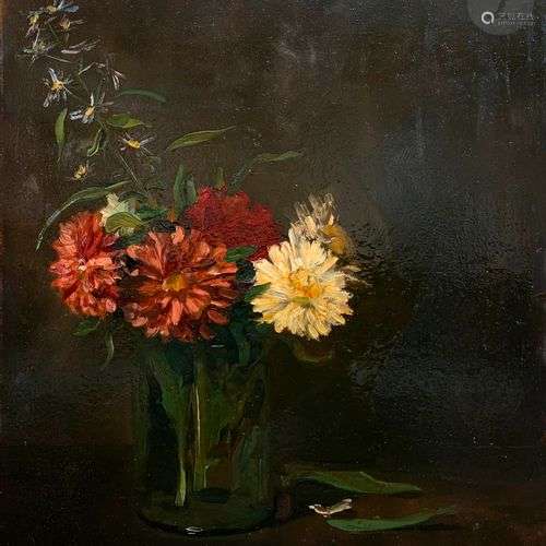 Raymond WOOG (1875-1949)Vase de fleurs, 1909Huile sur carton...