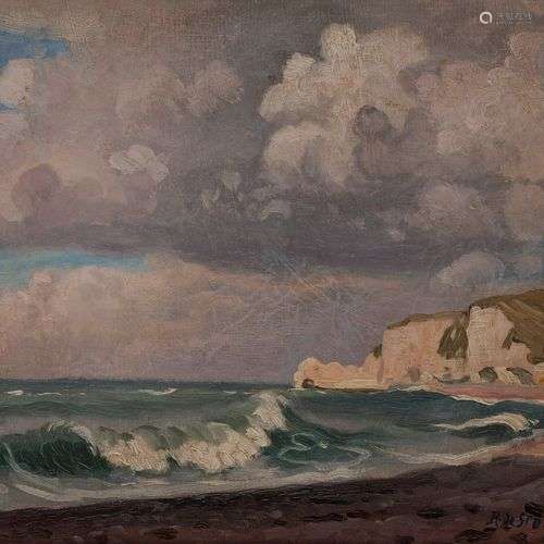 René Liénard DE SAINT-DELIS (1873-1958)Étretat, la chapelle ...