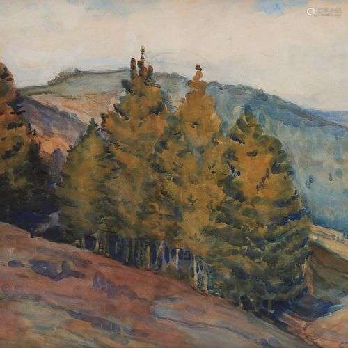 Roland OUDOT (1897-1981)Paysage de montagne, 1918Aquarelle.S...