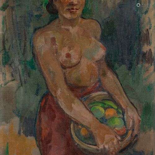 Macario VITALIS (1898-1989)Femme philippine au panier de fru...