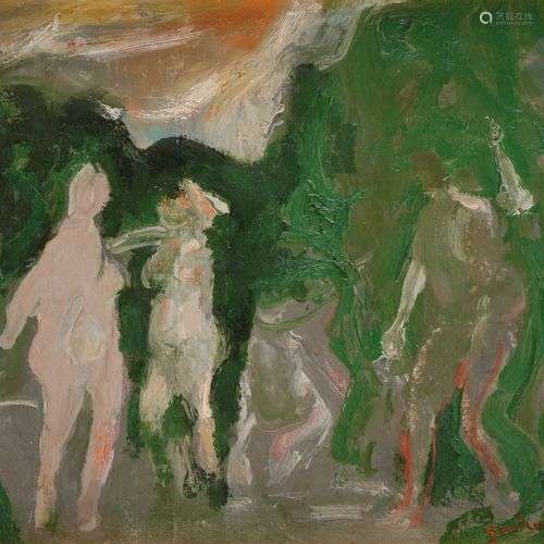 Paul GUIRAMAND (1926-2007)Les Nus dans un Paysage, 1964Huile...