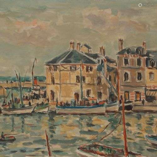 André FRAYE (1887-1963)Belle-Île, le port de Le PalaisHuile ...