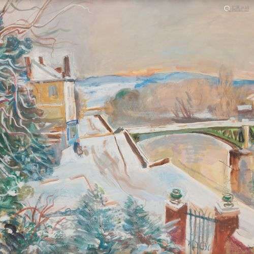 André PLANSON (1898-1981)Le Jardin sous la neigeTechnique mi...