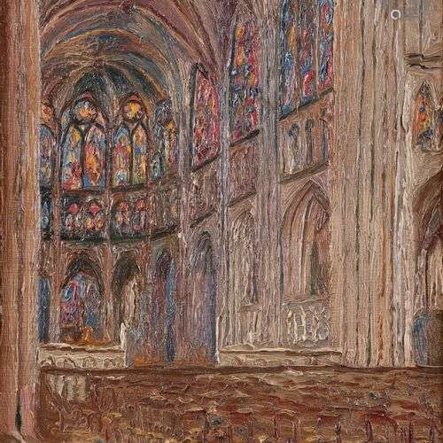 Henri VALENSI (1883-1960)Troyes, les vitraux de la Cathédral...