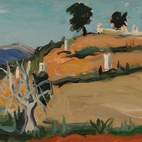 Jacques BOUYSSOU (1926-1997)Colline à Malaga, vers 1950Huile...