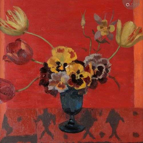 Roger CHAPELAIN-MIDY (1904-1992)Bouquet de penséesHuile sur ...