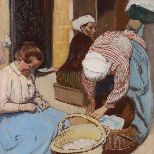 Fernand PIET (1869-1942)Bretagne, les blanchisseuses, 1897Hu...