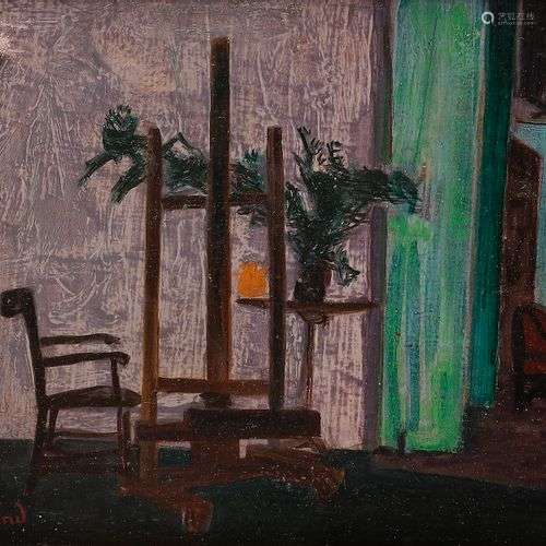 André MARCHAND (1907-1997)Intérieur, l'atelier, 1942Huile su...