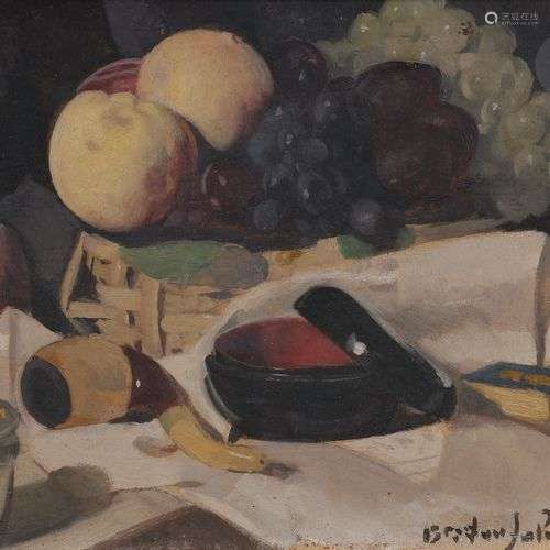 Albert BRAÏTOU-SALA (1885-1972)Fruits et nécessaire de fumeu...