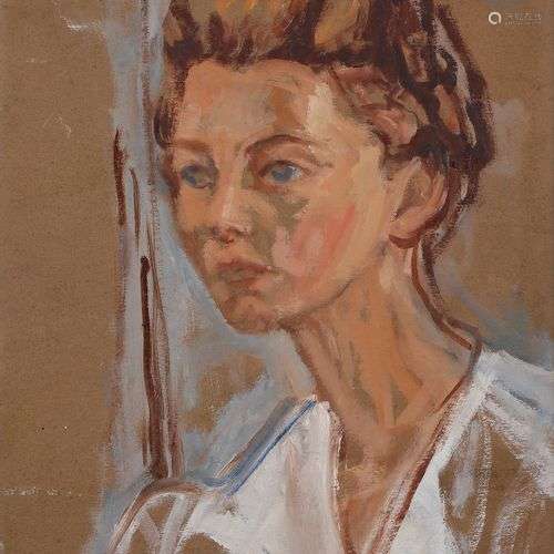 Isaac DOBRINSKY (1891-1973)Tête de jeune femme, 1945Huile su...