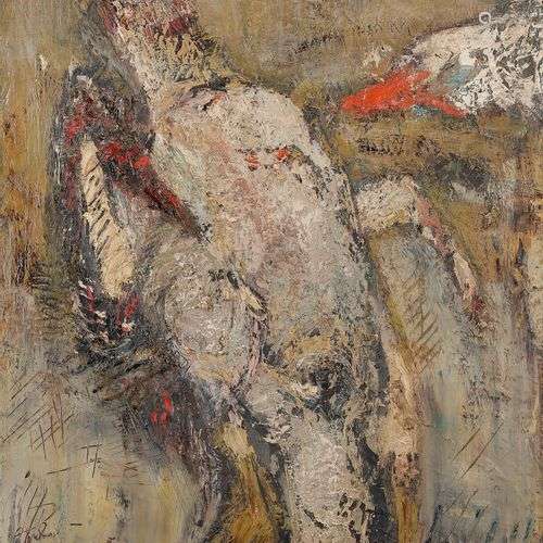 Paul REBEYROLLE (1926-2005)Le Canard, 1946Huile sur toile.Si...