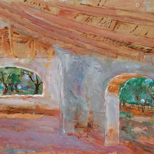 Christian CAILLARD (1899-1985)Le Vieux patio à Javea, 1966Hu...