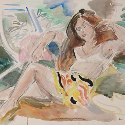 André PLANSON (1898-1981)La Belle FertoiseEncre et aquarelle...