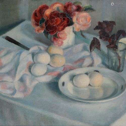 René LEVREL (1900-1981)Nature morte aux œufs, 1927Huile sur ...