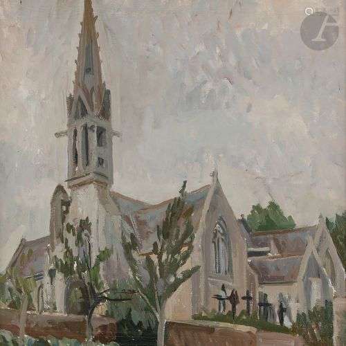 Christian CAILLARD (1899-1985)L'Église, 1928Huile sur toile....