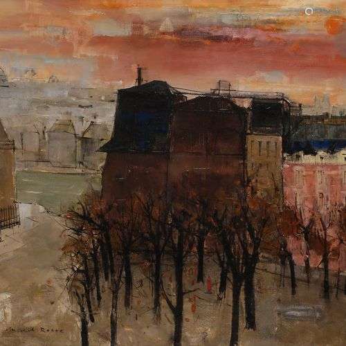 Michel RODDE (1913-2009)Paris, la place DauphineHuile sur to...