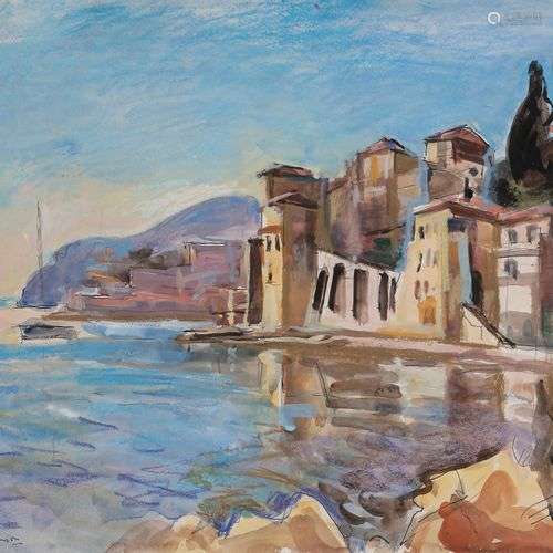 André PLANSON (1898-1981)Villefranche, le quai des marinière...