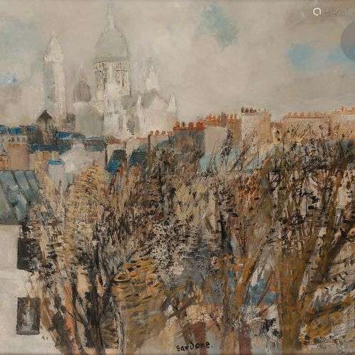 Guy BARDONE (1927-2015)Montmartre, le Sacré-Cœur, 1957-62Hui...