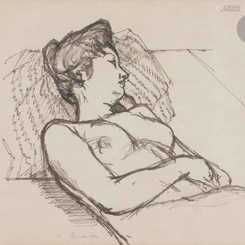 Maurice BRIANCHON (1899-1979)Le Modèle, 1958Encre.Signée au ...