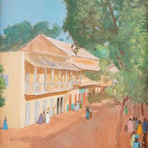 Georges André KLEIN (1901-1992)Rue à Bamako, 1968Huile sur t...